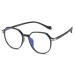 SERONI Tr90 Polygon Frame Blue Light Blocking Glasses for Women Men Anti UV Ray Computer Reading Glasses for Women Men Black 54 Millimeters