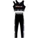 LOLANTA Girl's Dance Outfit Set - Athletic Crop Tank Top and Legging Pants - Black (Size 12-14) - Buy Online on GoSupps.com