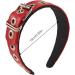 TQUXNGA PU Leather Headband Gothic Tiaras Leather Buckle Headband Rock Headband Punk Headband Steampunk PU Leather Headpiece Red - Buy Online on GoSupps.com
