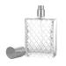Perfume bottle empty 100ml with atomizer pump square clear glass bottle for self-filling with perfume atomizer and cap in silver