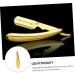 Minkissy Engraved Stainless Steel Folding Razor Holder - Golden Manual Straight Shaver with Galvanized Handle | 14.5x2.5cm - International Shipping Available - Buy Online on GoSupps.com