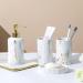 Pochy ceramic marbling bathroom four -part toilet article set cup of toothbrush cup of soap shell kit bathroom accessories set light gray d