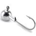 Atibin Barb Saltwater Jig Head Hook Bass Freshwater Jigs Hook Lead Round Ball Fishing Jig Lead Tackle Sharp Size3 (1/4oz.) 25 pcs