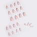 24pcs Short Oval White Glitter Silver Edge French Tip False Nails Set - Press On Nails for Women & Girls | Removable Glue-on Acrylic Full Cover Nail Art Accessories - Buy Online on GoSupps.com
