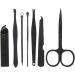Fingernail Scissors 2 Color 8 in 1 Mini Nail Kit Travel Manicure Kit Stainless Steel Nail Clippers Set Nail File Nail Manicure Kit (Black) - Buy Online on GoSupps.com