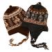 #2995Chullo Peru Ski Hat Alpaca Wool Winter Hand Knit Beanie Mountain Fair Trade