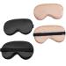2 Packs Natural Silk Sleeping Mask Soft Eye Mask Adjustable Strap Blindfold Eyeshade Smooth Sleep Eye Mask Suitable for Sleeping
