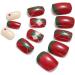 Vatocu Christmas False Nails - Short Red Press on Nails with Snowflakes, Elk, and Snowman Design (24pcs) - Perfect for Women and Girls - Buy Online on GoSupps.com