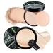 Mushroom Head Air Cushion CC Cream with Setting Powder Makeup Set Controls Shine & Smooths Complexion Blurs Fine Lines & Imperfections Even Skin Tone for All Skin Types (Natural Color)