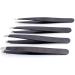 VENOAL Set of 4 tweezers for DIY eyebrows anti-static stainless steel tweezers beauty tool black - Buy Online on GoSupps.com