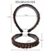 VUKU Fluffy 2 Strands Synthetic Hair Braid Headband - Brown | Wide Non-Slip Twist Braided Headband for Girls and Women - Buy Online on GoSupps.com