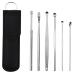 Innovative Spring Ear Wax Cleaner Tool Set Earwax Removal Cleaner Tool Set Ear Wax Removal 6-In-1 Ear Pick Tools Tainless Steel Ear Picks (Black)