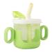 nohlerlife Baby Training Cup with Lid and Straw Free-Flow Cup Transition Sippy Cup and Open Cup with Handles Spill-Proof Leak-Proof Soft Silicone Spout Cup 300ml (Green)
