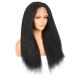 Greenmir Black Lace Front Wigs for Women - 24in Yaki Heat-Resistant Synthetic Hair 13x4 Side Part Lace Wig - Buy Online on GoSupps.com
