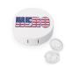 American Hero Flag Cute Contact Lens Case Travel Portable Round Contact Storage Box Kit with Mirror for Daily Outdoor