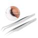 2 types of eyelash tweezers made of stainless steel anti-statics eyelash sink for eyelash extensions and nail design curved tweezers 2 pieces