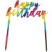 Rainbow Happy Birthday Cake Topper Acrylic Birthday Cupcake Topper Cake Pick Decorations for Birthday Party Cake Desserts cup cake topper - Buy Online on GoSupps.com