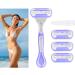 Lophe Razor for Women - Purple Smooth Razor Blades & 4 Replacement Blades - Perfect Gift for Her - Buy Online on GoSupps.com