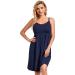 Sosolism Women's Nursing Nightdress with Padded Lace Trim Breastfeeding Dress Adjustable Strap Maternity Nursing Dress Dark Blue XXL