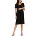 Love2Mi Maternity Dress XL Black - Short-Sleeve A-Line Midi Pregnant Dress - Buy Online on GoSupps.com