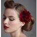 HOLY KT Dark Red Velvet Rose Flower Wreath Clip & Pin - Handmade Bride Women Hair Accessory for Flamenco Dancer - Deep Red (3.9in) - Buy Online on GoSupps.com