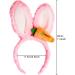 Jagowa Rabbit Head Bands Bunny Ears Animal Head Bands Plush Rabbit Ear Carat For Shower Beauty Makeup Headbands Accessories (White Pink) - Buy Online on GoSupps.com