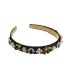 Rhinestone Headband Wide Padded Hairband Sparkle Silver Diamond Headband Crystal Bead Embellished Headbands for Women Girls (CBlackCrystal2)