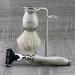Ivory Color Razor Set for Men - 3-Piece Pure White Shaving Brush Razor & Wet Shaving Essentials - Buy Online on GoSupps.com
