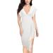 Briskyry V-neck flowers case of kneeling business dresses women summer elegant bustier festival dresses sexy ruffled hems moored sleeved tight dress party dress vintage dress l uweiß