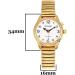 QIATKWH German Speaking Ladies Watch - Gold Shell & Adjustable Stainless Steel Strap - Buy Online on GoSupps.com