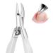 Toenails trimmer footnail snaps for thick and depth ingrown toenails and fingernails stainless steel pedicure toenail cutter nail tongs slip -resistant handle (white)