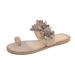 Sandals summer floral toe loop flop flops sandals women casual flower plateau sandals slip-on daily beach travel sandals slippers (dark green 38 EU) gray 41 EU
