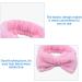 Makeup Headband Elastic Bow Spa Head Bands Coral Fleece Headwrap for Washing Face Pink Plush Bow Headband - Buy Online on GoSupps.com