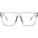 NIDOVIX Square Blue Light Blocking Glasses - Trendy Thick Frame for Men & Women - Non-Prescription Transparent Grey 50mm - Buy Online on GoSupps.com