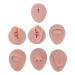 Nurnesy 7pcs Silicone Model Body Part Tongue Mouth Nose Eye Navel Ear Model Soft Practice Body Parts Kit Silicone Training Part Perfect for Beginner Practice (Dark Skin)
