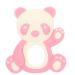 Baby Teething Toy Cartoon Animal Panda Shape Silicone Teether Soft Hugs & Kisses Toy for Kid (Pink/Black/Coffee)(Pink)