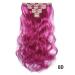Iluu 20 Curly Synthetic Hair Extensions - Shocking Pink Clip-In 7 Piece Set for Women | Fashion Color Hair 8D - Buy Online on GoSupps.com