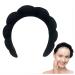 TNZLTDW Black Headband for Women with 4 Powder Puffs - Spa Headband for Skincare and Makeup | Non-Slip Skin Care Tool - Buy Online on GoSupps.com
