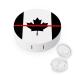 Firefighters Red Line Canada Round Case For Contact Lens Kit Storage Box with Mirror Printed