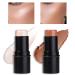 evpct 2Pcs Face Cream Contour Stick Makeup Highlighter Highlight Brown Creme Cheek Contour Sticks contorno en crema Bronzer Bronzing Foundation Stick Kit Illuminator Highly Piamented Long Lasting 4&7 0.42 Ounce (Pack of 1) 2Pcs Highlighter and Bronzer:Lig