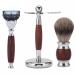 NSNT Exquisit men's noble steel rasier brushes fashionable hair removal rasier brush holder wooden handle shaving frasier set simply 15x9cm silver