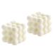 2PCS Bubble Candle Vanilla Scented Aesthetic Cube Candle, Soy Wax Cool Shaped Candles, Home Office Danish Pastel Trendy Room Floating Shelves Decor Small Bubble Candles Ivory