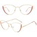 Buy Retro Blue Light Blocking Cat Eye Glasses - Anti Eyestrain & UV Protection | Trendy Metal Frame Gold-Pink | International Shipping - Buy Online on GoSupps.com