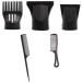 5PCS Black Non-Universal Hair Dryer Nozzle Replacement Set Hair Comb Salon Narrow Concentrator Replacement Blow Flat Nozzle Brush Attachments Hairdressing Styling Tool Special for Diameter 4.5cm