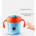 MOOANE Baby Stainless Steel Straw Cup - Sippy Cup with 2 Silicone Straws (Blue) - Buy Online on GoSupps.com