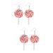 CALLARON 8 Pcs Polymer Clay Earrings Large Dangle Earrings for Women Creative Earrings Silver Hoop Earrings for Women Chunky Women Earrings Lollipops European and American Cane 3X5.3CMx2pcs Assorted Color 2x2pcs