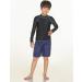 TSLA Kids Long-Sleeved Rashguard with Zipper - UV Protection Quick-Dry Swim Shirts for Boys & Girls Ages 4 | Black & Sky Blue - Buy Online on GoSupps.com