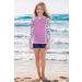 BesserBay Girls Rashguard Shirt - UV Protection Long Sleeve Swim Shirt Purple Butterfly Print (Sizes 110-150) - Buy Online on GoSupps.com