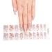 Semi Cured Gel Nails Strips 20 Stickers Nail Wraps Soft Self-Adhesive Gel Nail Stickers Salon-Quality Gel Nail Strips for Nails French Tip Manicure UV/LED Lamp Required (Garden-271)