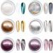 GZMAYUEN Chrome Nail Powder 6 Color Metallic Mirror Nail Powders Silver Gold Pink Chrome Powder for Nails 02